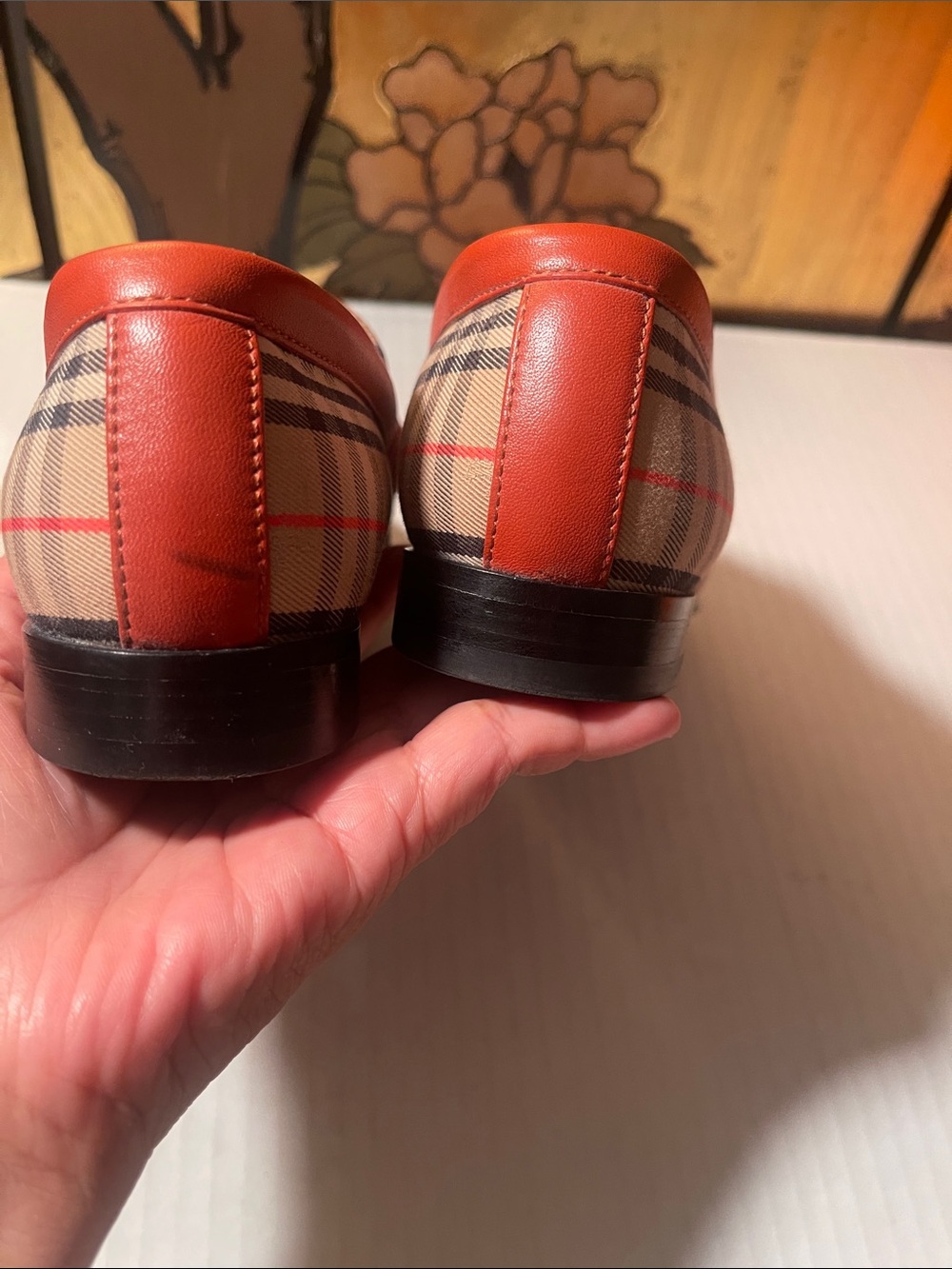 Burberry Plaid Chain-Trim Women's Loafers size 37 - Picture 5 of 7